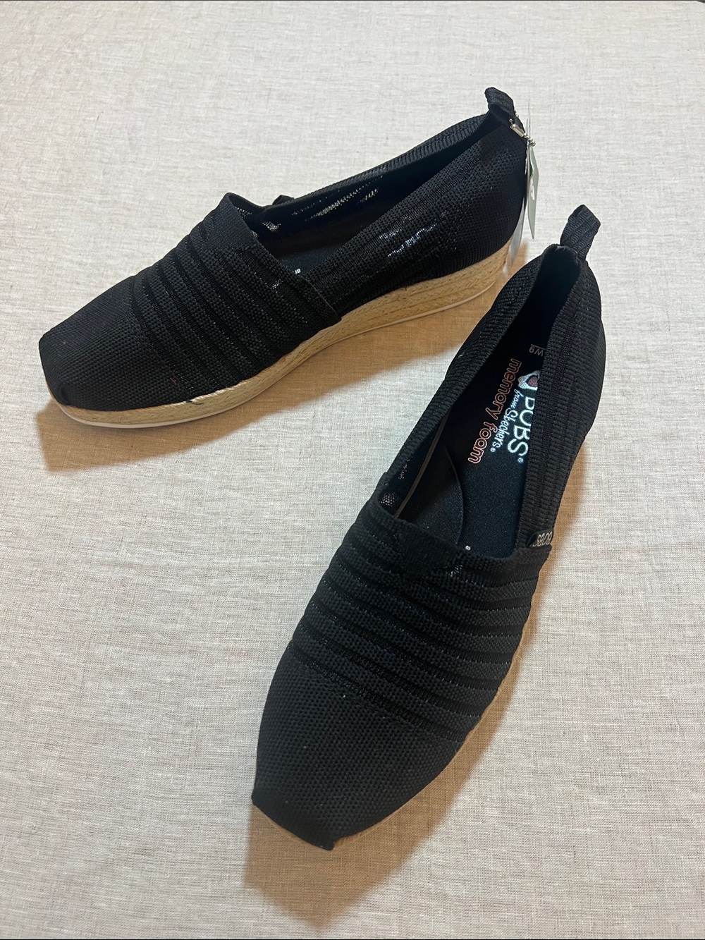 Skechers BOBS Highlights 2.0 - Homestretch Espadrille Wedge. Size 9